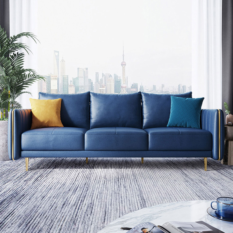 Luxury Modern Blue Black White Couch