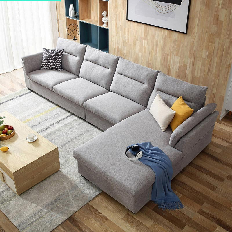 Light luxury Nordic style fabric sofa combination living room small ...