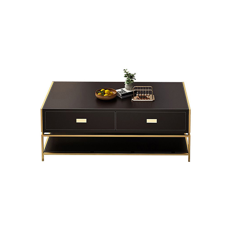 Luxury Wooden Designs Black Marble Small Coffee Table 