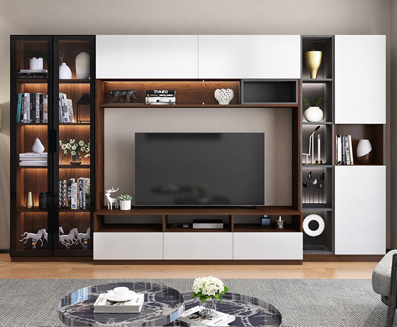 Light luxury glass TV cabinet