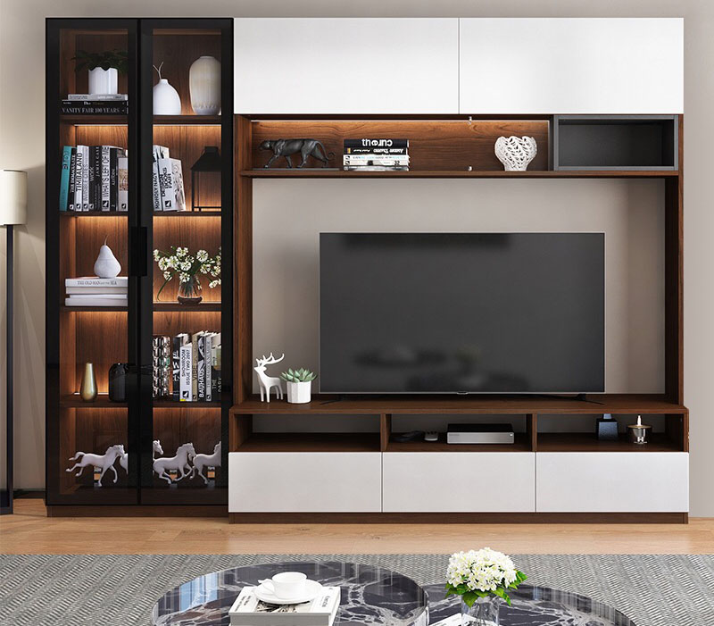Light luxury glass TV cabinet