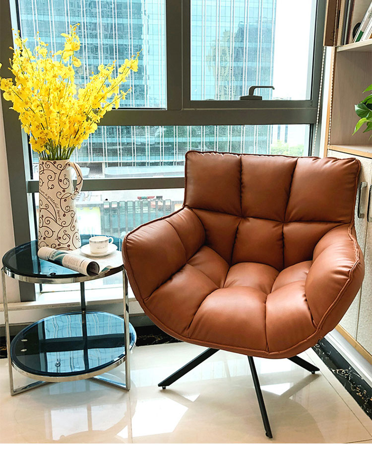 Movable Bedroom Living Room PU Leather Leisure Chair Sofa
