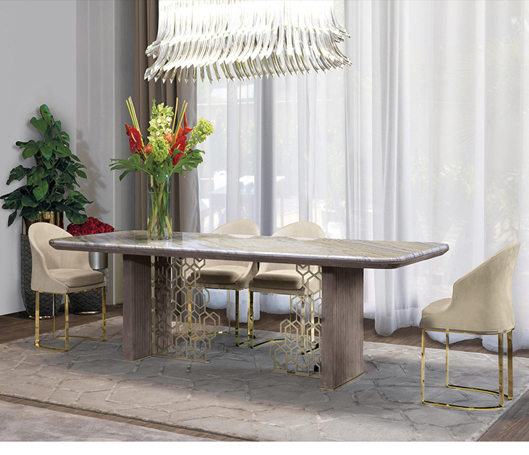 Luxury Modern Chairs Modern Marble Dining Table Set