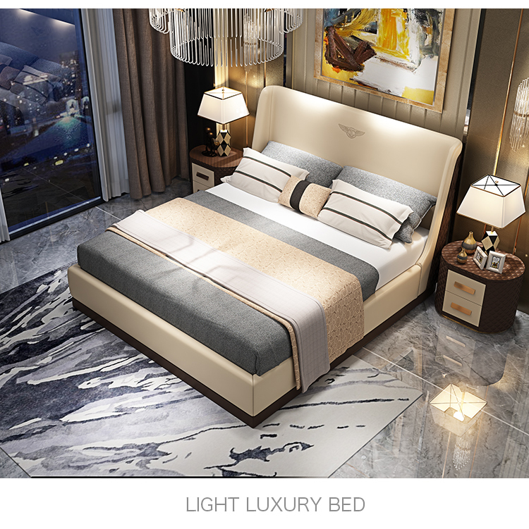 Custom Luxury Full Leather King Size Bed