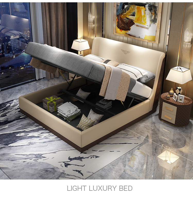 Custom Luxury Full Leather King Size Bed