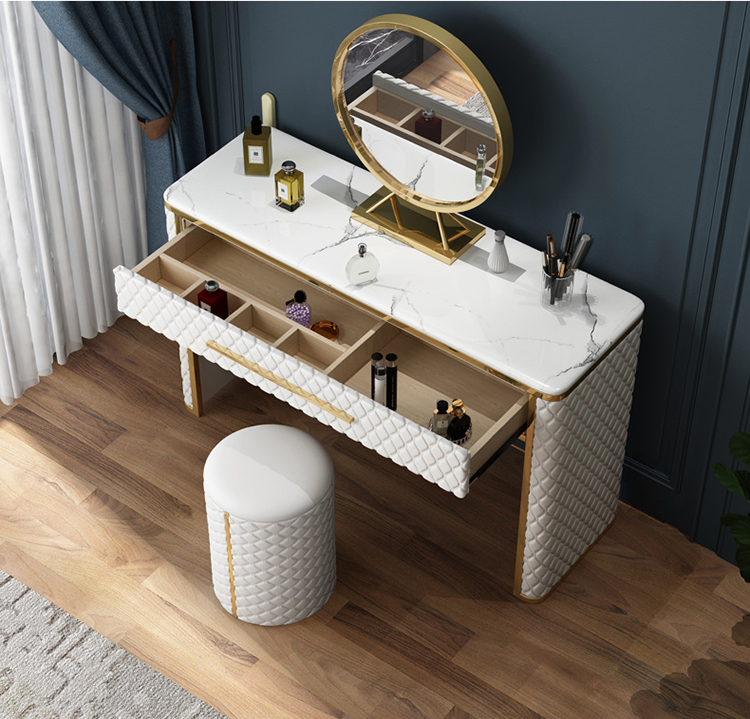 High Quality Light Luxury White Dressing Table