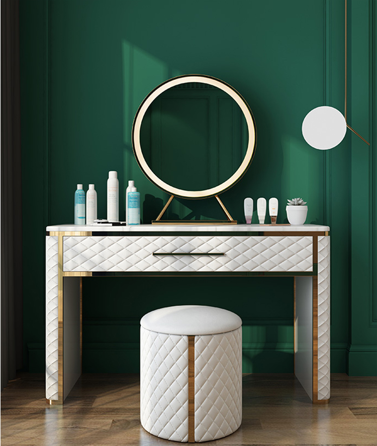 High Quality Light Luxury White Dressing Table