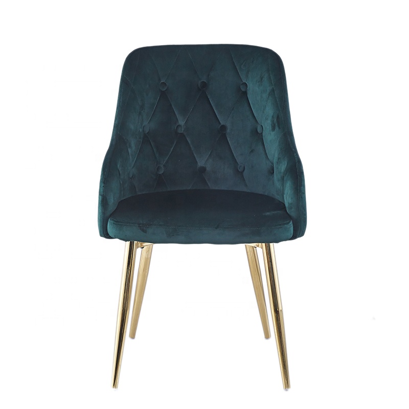 Armrest Velvet Fabric Cafe Dining Chair
