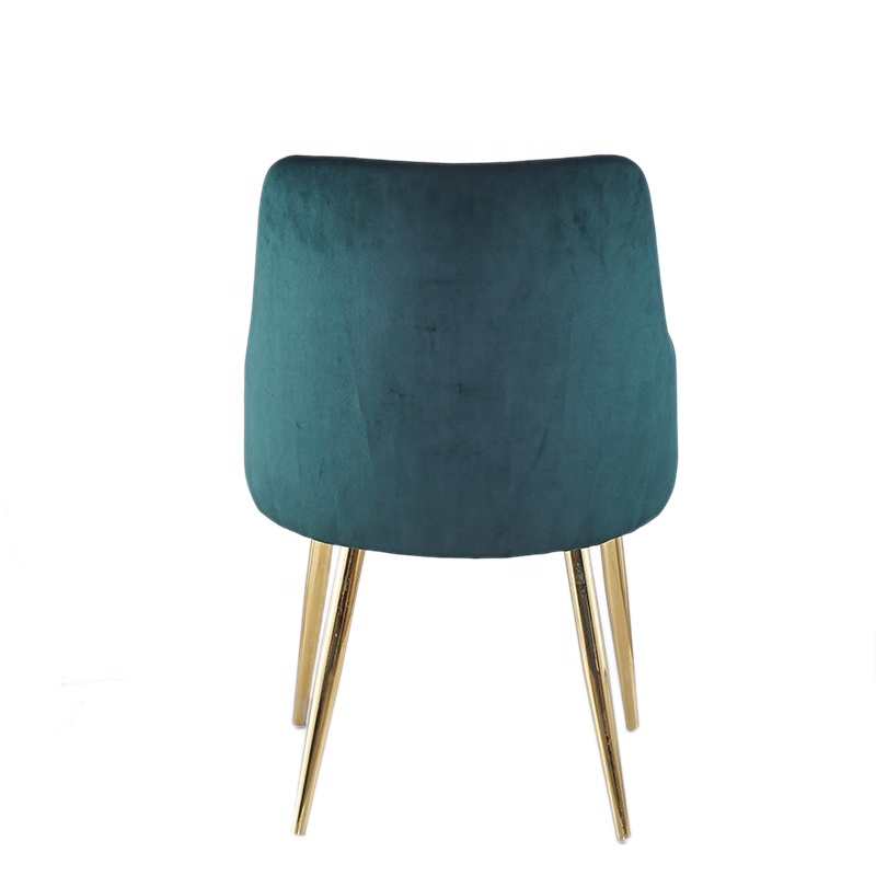 Armrest Velvet Fabric Cafe Dining Chair