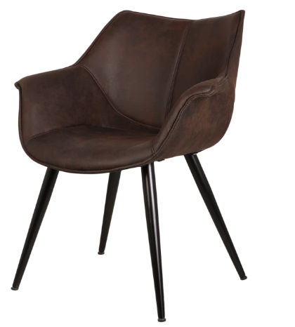 Industrial style PU leather dining chair