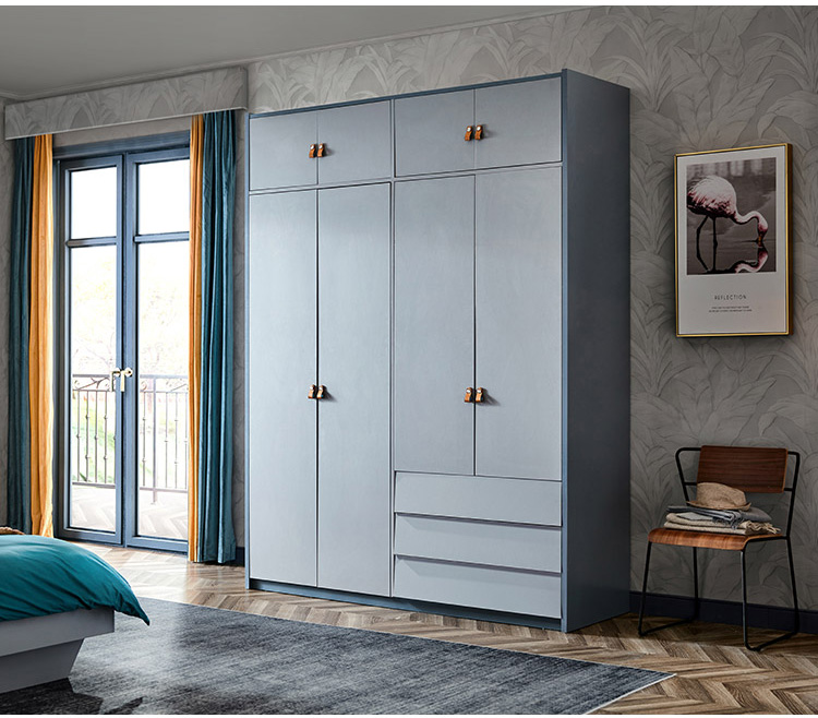 Nordic Simple Bedroom 4 Door Wardrobe