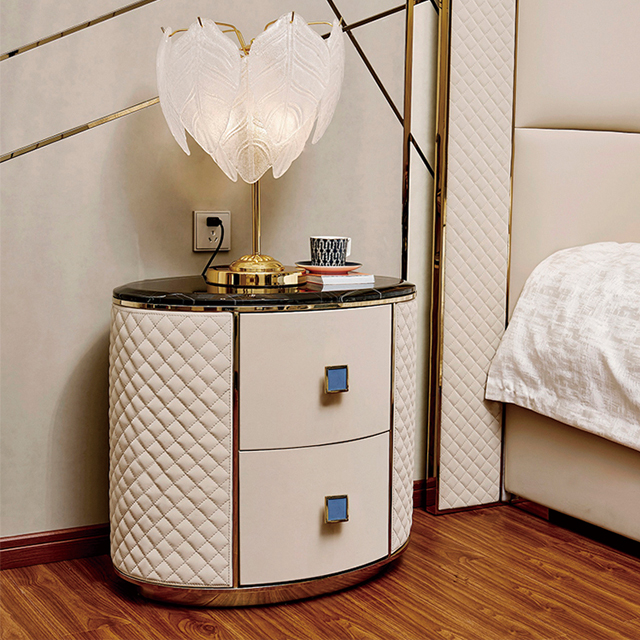 Light Luxury Two Drawers Night Stand