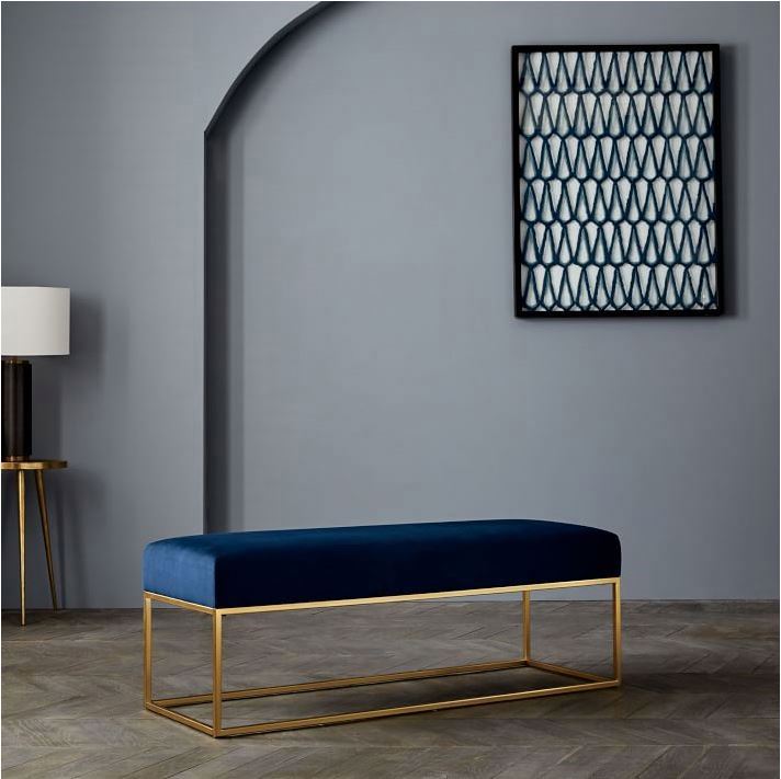 Bedroom Upholstered velvet stool