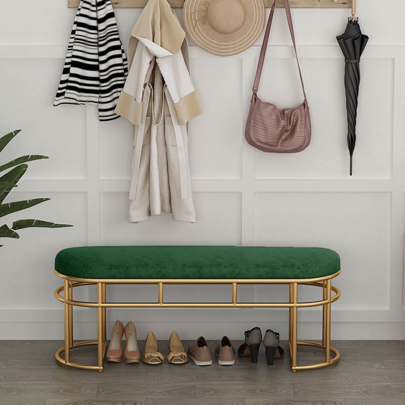 Simple design velvet cushion change shoes stool