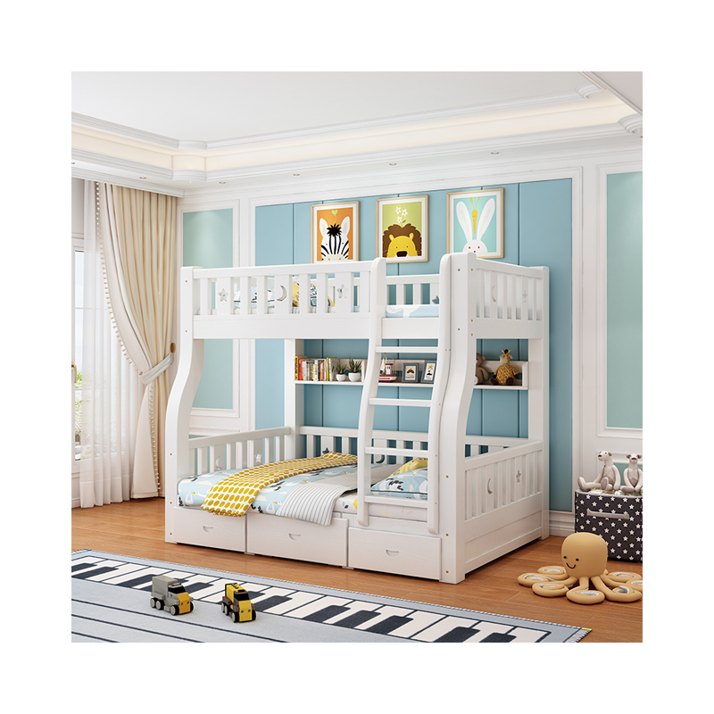 Modern children wooden bunk bed