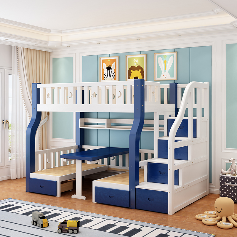 Modern children wooden bunk bed
