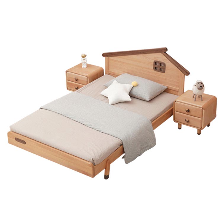 American Style Environment Natural Color Kids Wood Bed