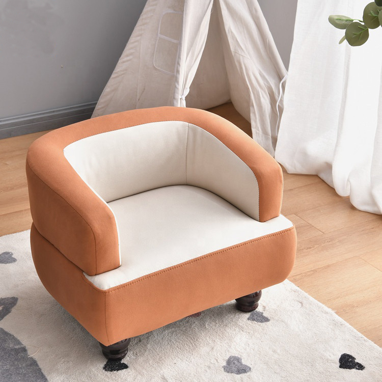 Modern Style Fabric Orange Color Children Sofa