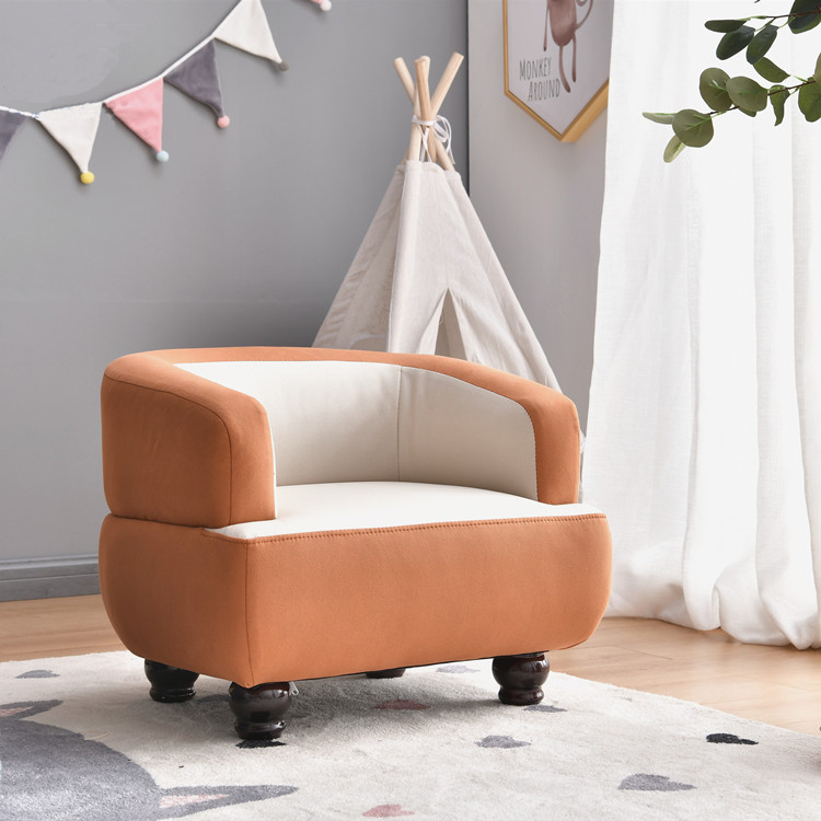 Modern Style Fabric Orange Color Children Sofa