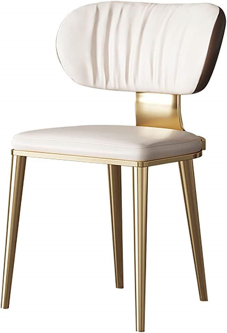 Luxury Stainless Steel Gold Frame Dining Chair Pu Leather