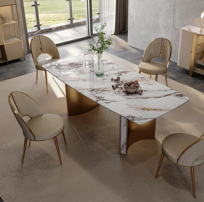 Light Luxury Restaurant Chair Modern Italian High-end Backrest Stainless Steel Dining Chairs 