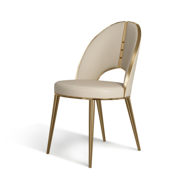 Light Luxury Restaurant Chair Modern Italian High-end Backrest Stainless Steel Dining Chairs 