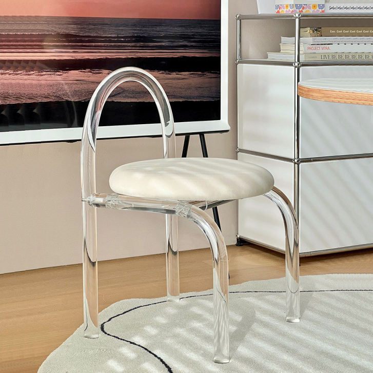 Acrylic crystal nail chair transparent bedroom dressing princess chair