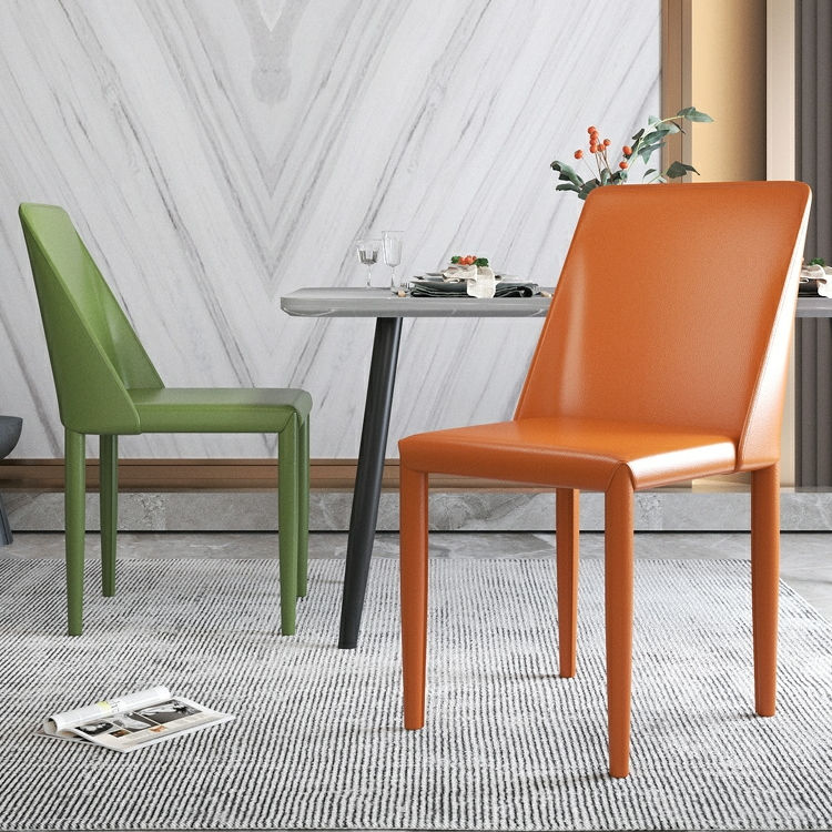 New Style armless  saddle leather modern luxury dining chair