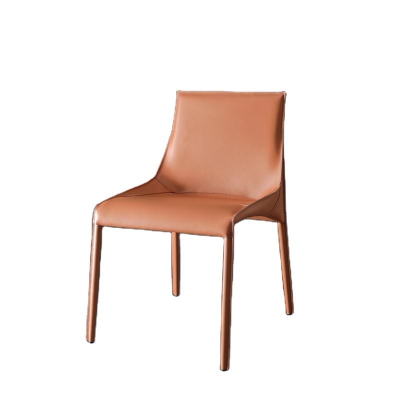 Nordic Modern Luxury Saddle Leather Dining Cafe Chair