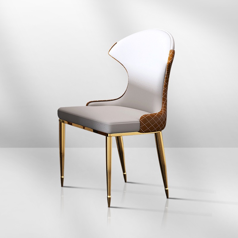 Europe Stainless steel legs modern luxury dining chair zipper design