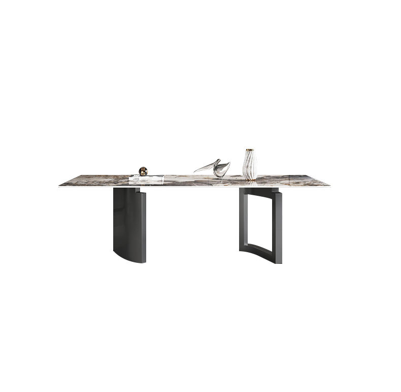 Luxury modern large black marble dinning table