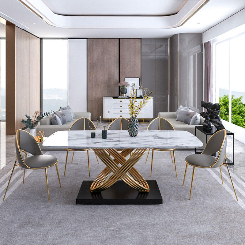 Modern luxury golden dining table