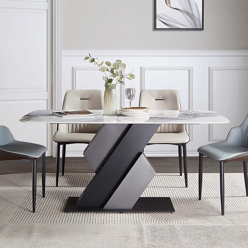 Light stone plate Simple modern dining table