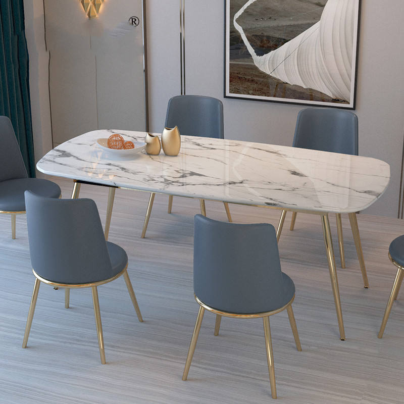 Simple modern design golden leg dining table