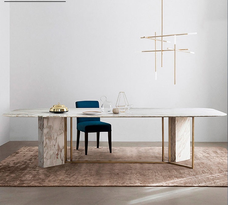 Fashion Minimalist Square Marble Dining Table