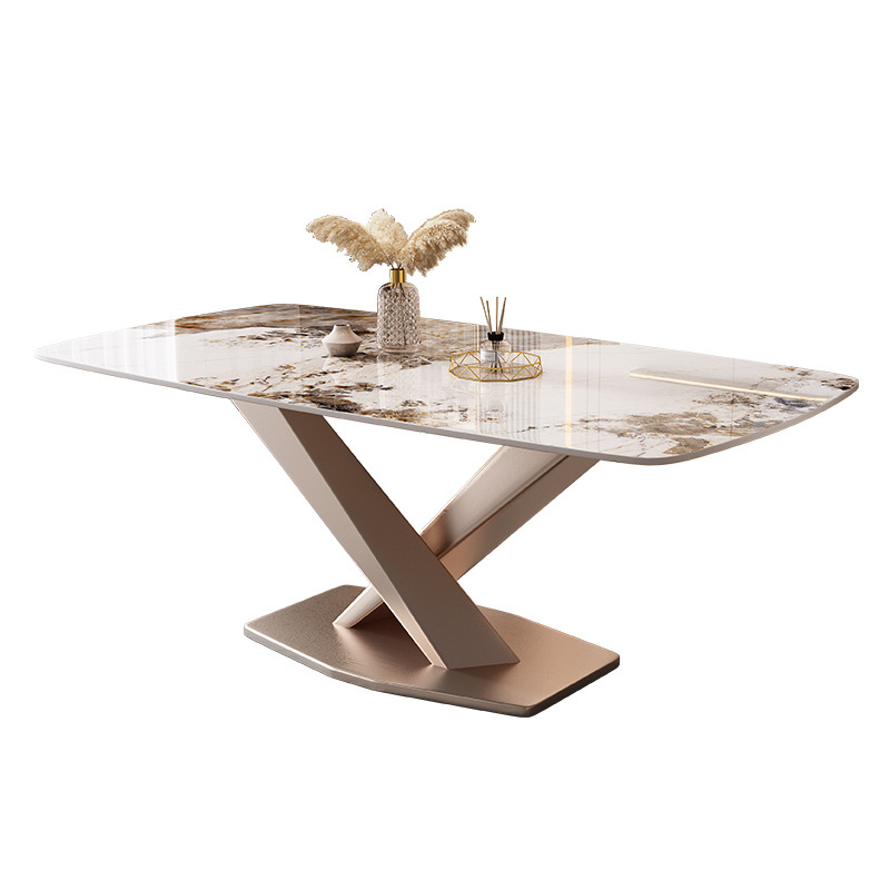 Italian Minimalist Modern Restaurant Nordic Marble Top Dining Table