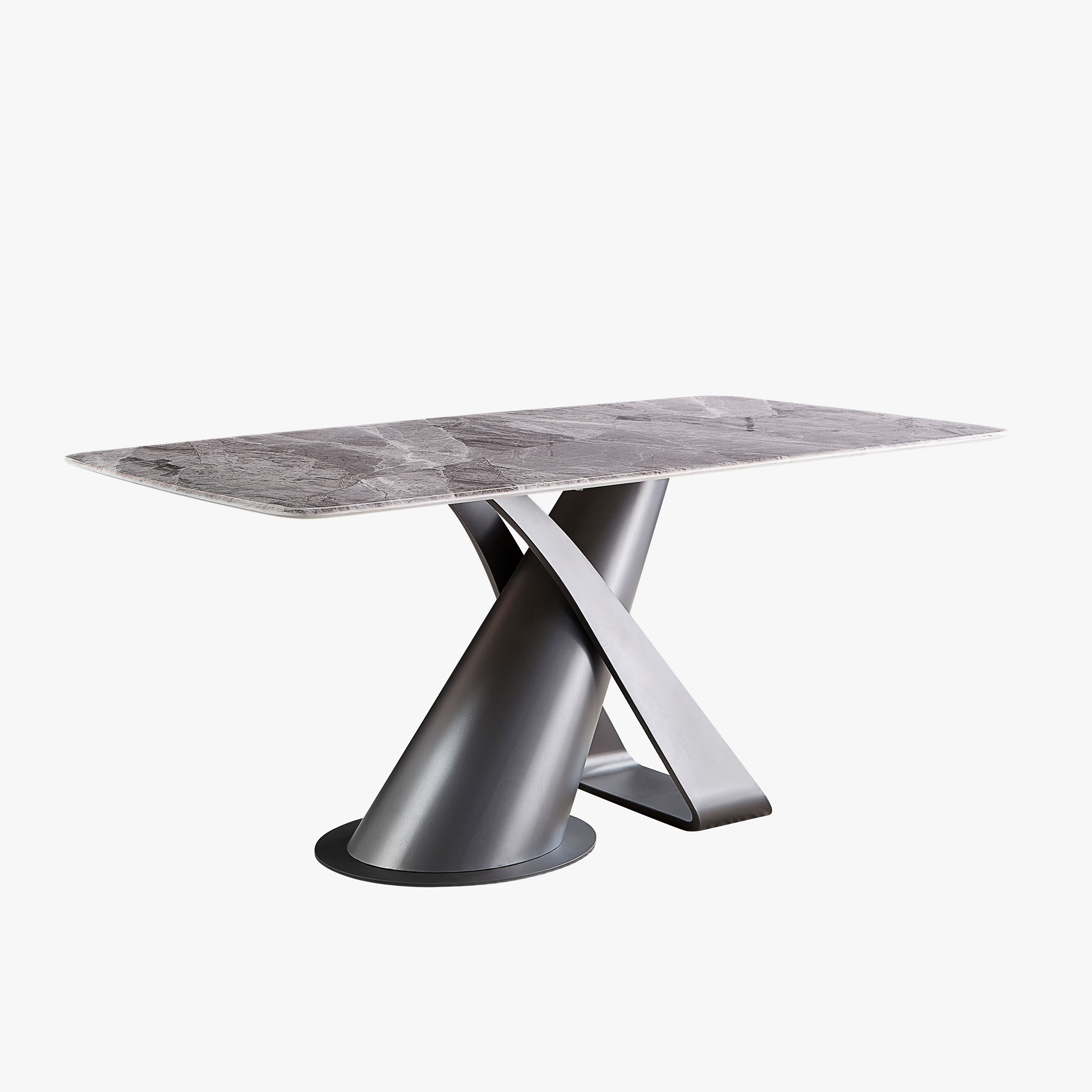 Modern Luxurious Metal Pedestal Dining Table