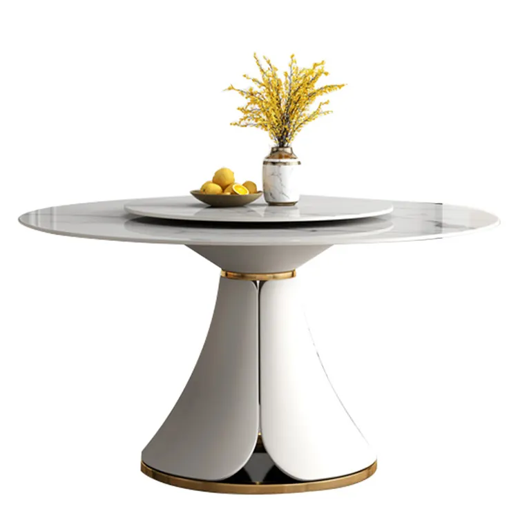 Luxury Modern Banquet Marble Round With Rotating Centre 